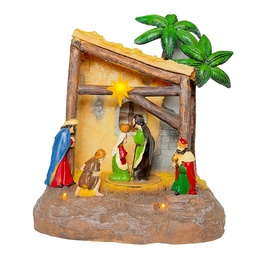 [230042193] Pesebre con luz y sonido 23cm