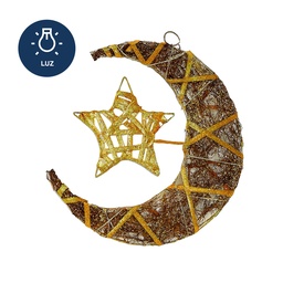 [230042208] Figura navideña 30cm 20 luces LED estrella y luna